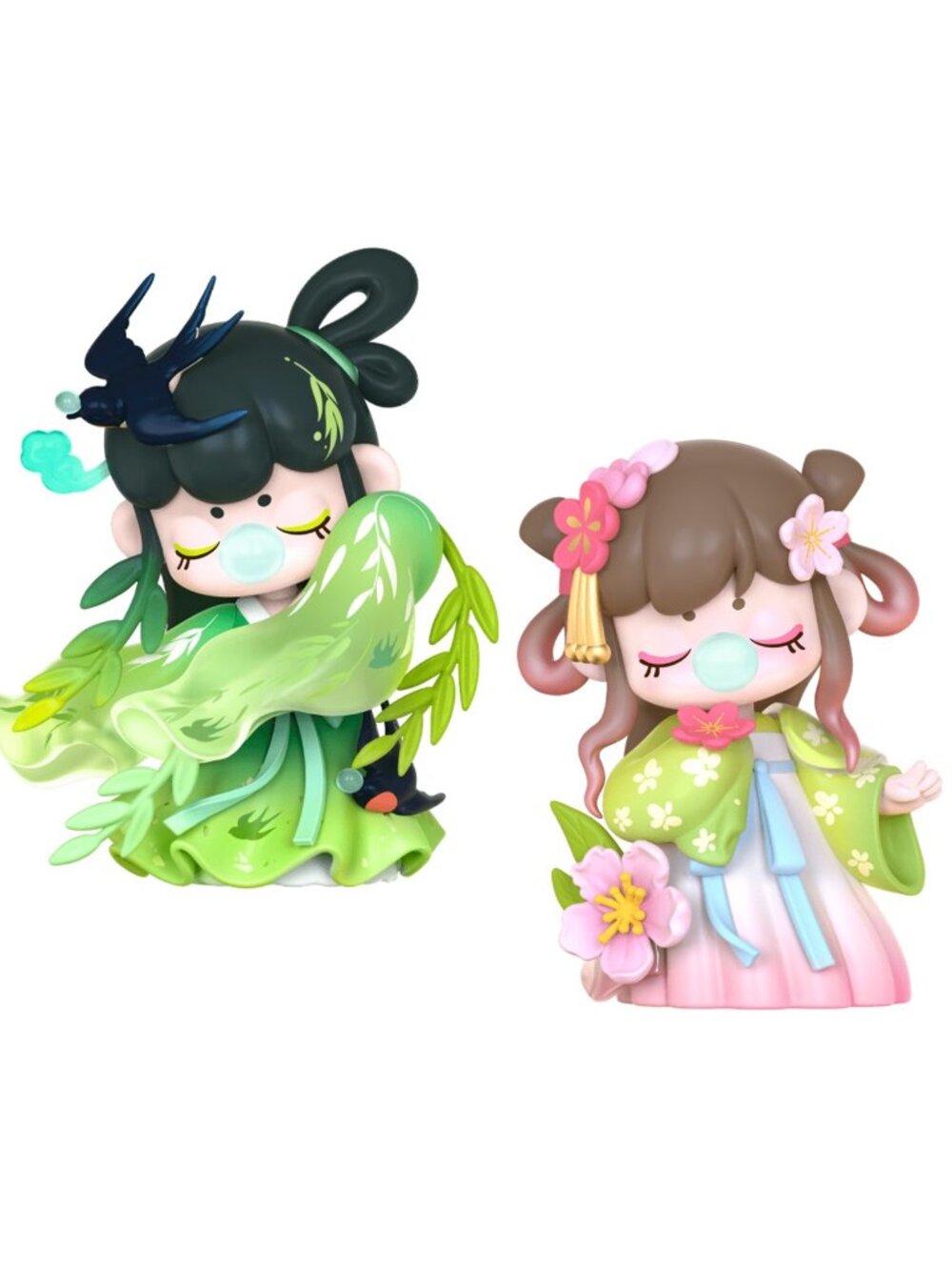 Nanci Chinese Poetry Dancing Willow 万条垂下绿丝绦 + Peach Blossom 人面桃花相映红 Bundle